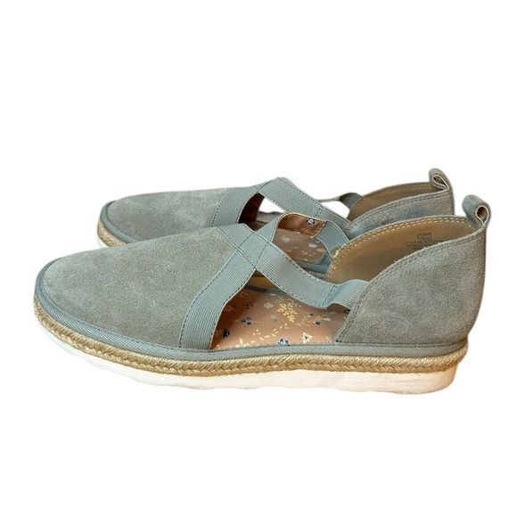 Lucky Brand Light Blue Jenife Slip On Leather Espadrilles - Picture 4 of 6
